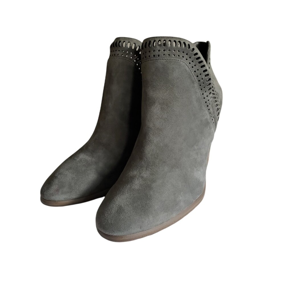 Vince Camuto Fileana Split Shaft Suede Bootie Grey Women's Size 11 M